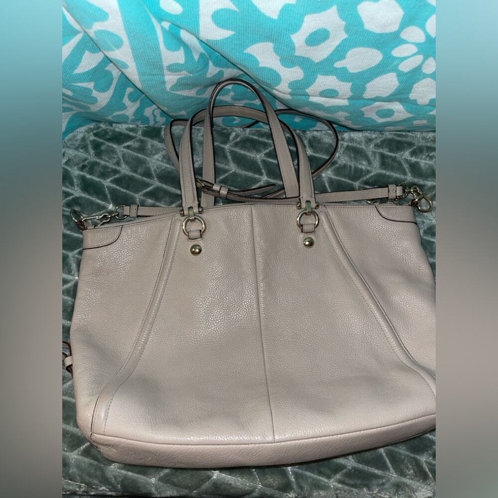 Coach Prairie Chain Satchel EUC Nude Pebble Quiet Luxury Old Money Convertible - Picture 6 of 15